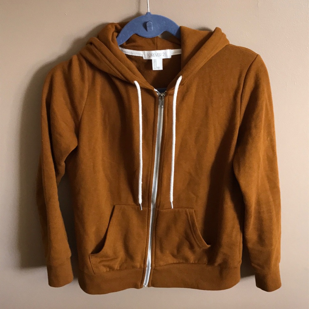 Burnt Orange Zip Up Hoodie Sweatshirt